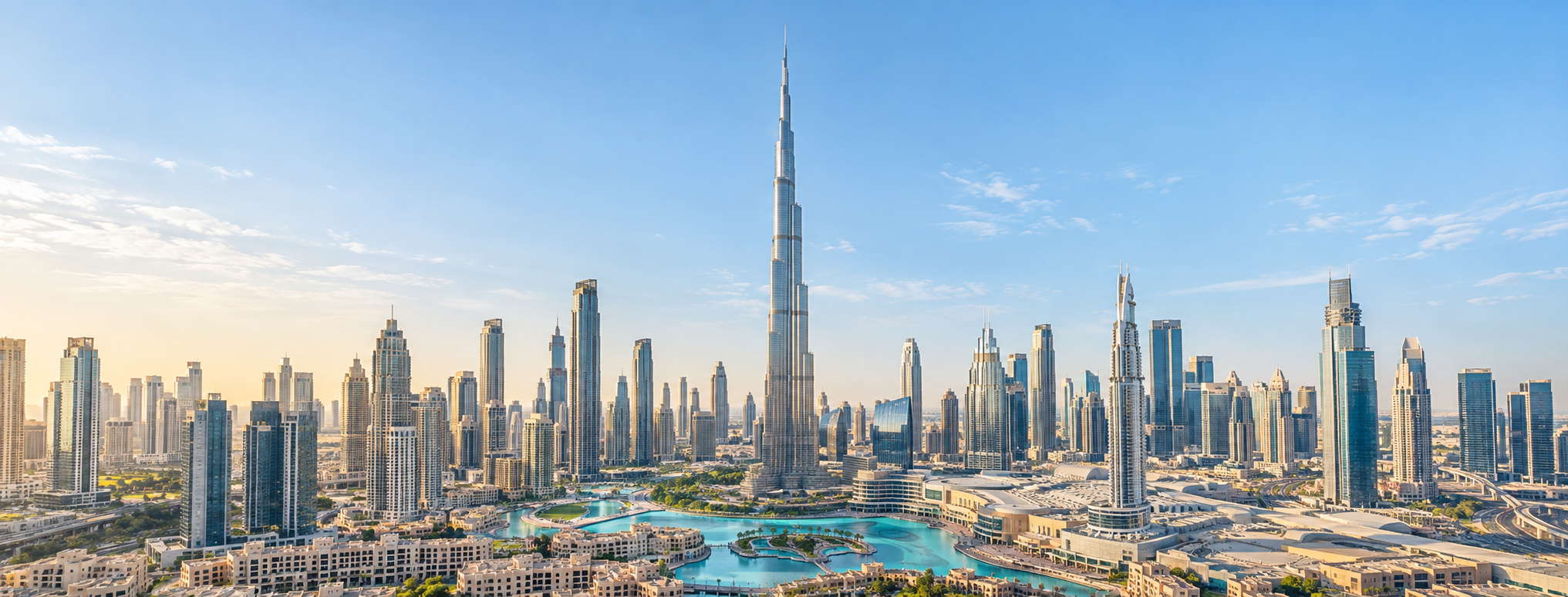 Dubai skyline with the Burj Khalifa